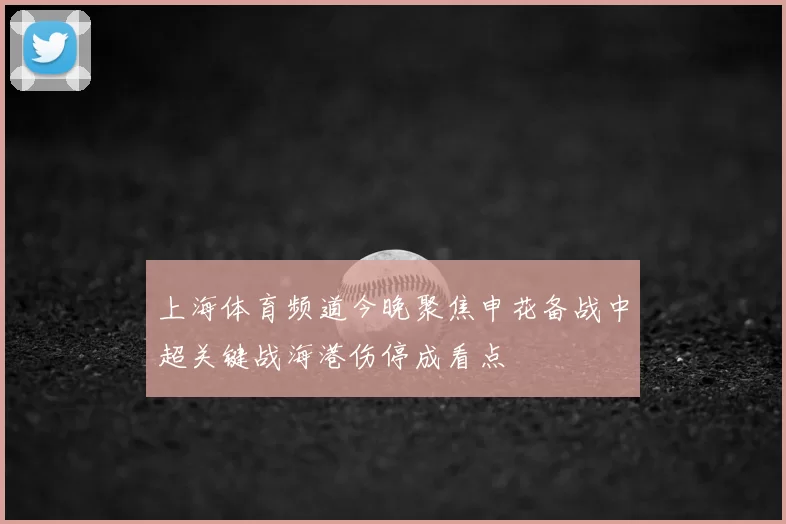 上海体育频道今晚聚焦申花备战中超关键战海港伤停成看点